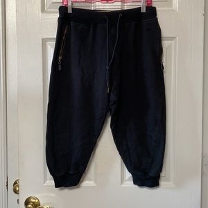 Y2K L.A.M.B Gwen Black Cropped Crop Sweatpants Joggers Pedal Pusher Capri